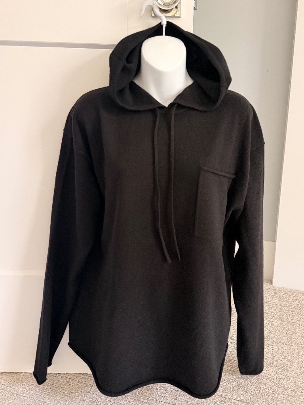 GUEST IN RESIDENCE Amazing Black Cashmere Front Pocket Hoodie Sz S NWT $595!!